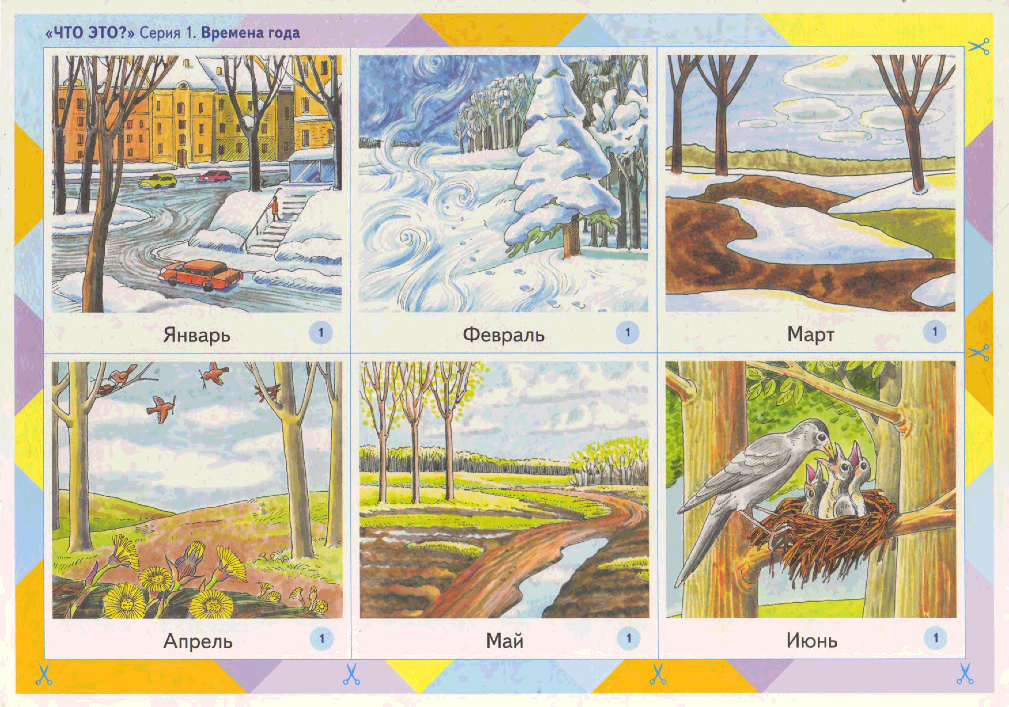 Карточки приметы весны для детей 5-6