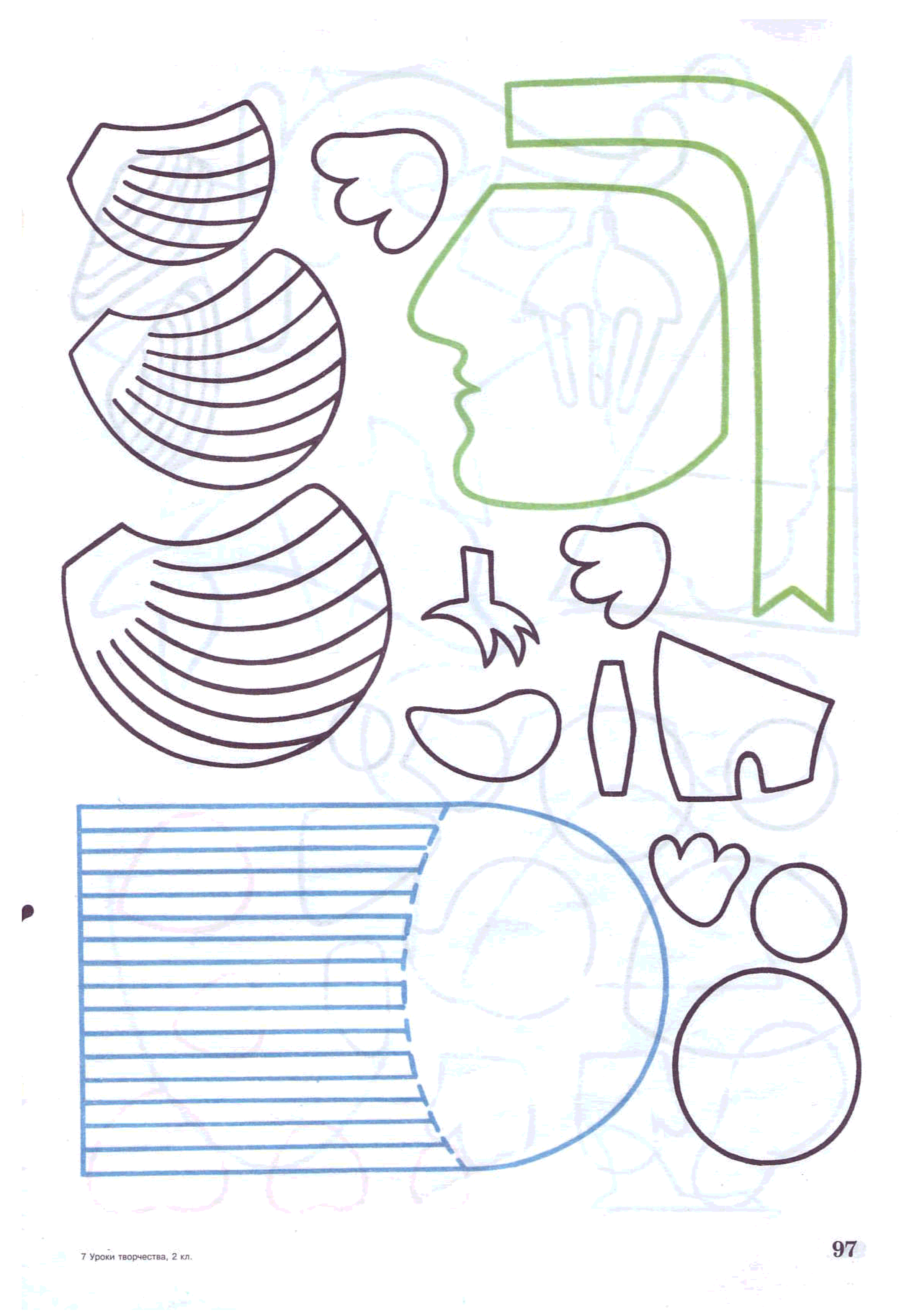 Технология 2 класс шаблоны. Технология поделки шаблоны. Шаблоны причесок для аппликации. Аппликация прическа из бумаги.
