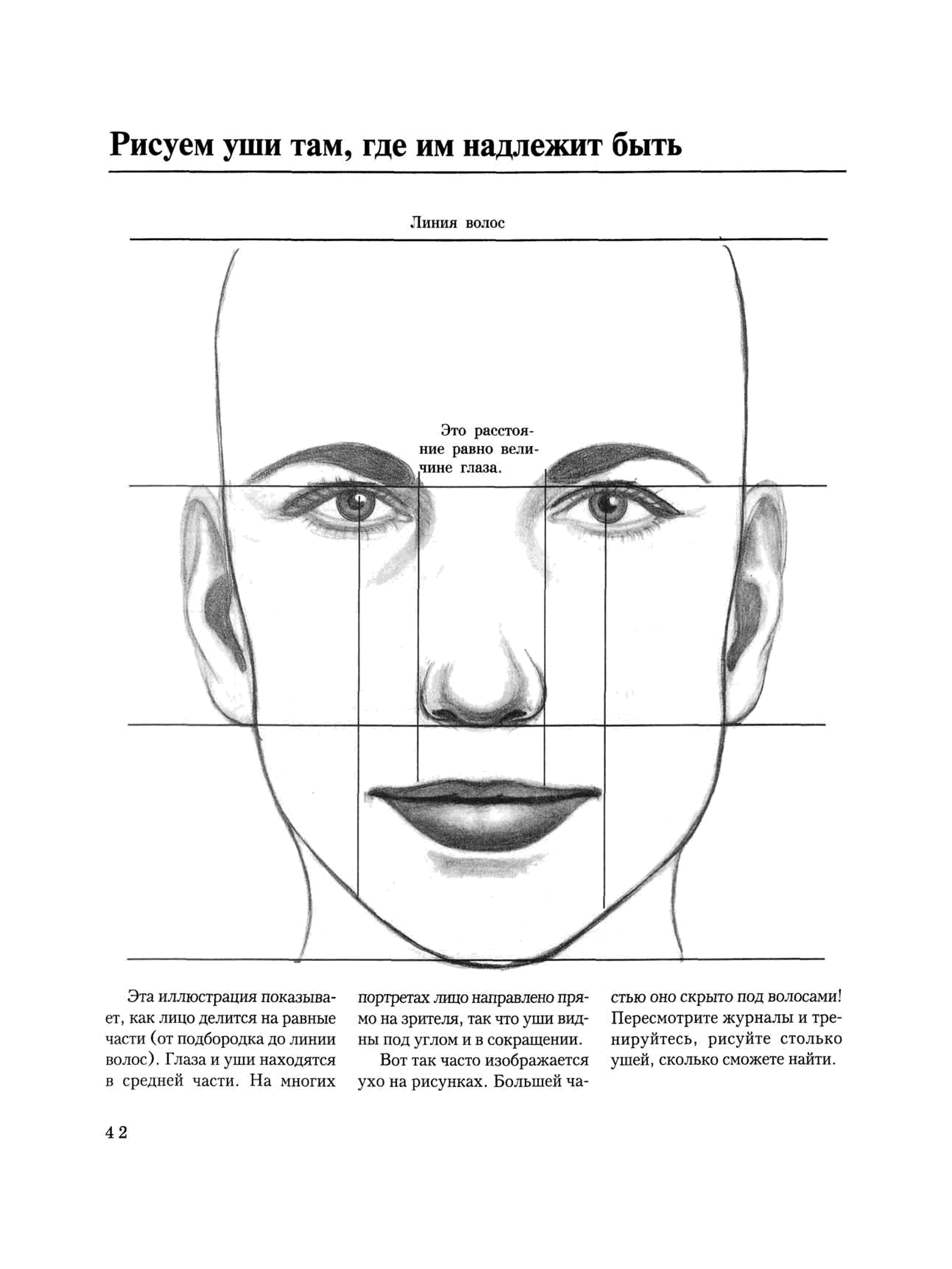 Принципы портрета. Научиться рисовать портреты карандашом с нуля. Уши рисунок для портретов. Рисуем лица по книге. Схема постановочного портрета.