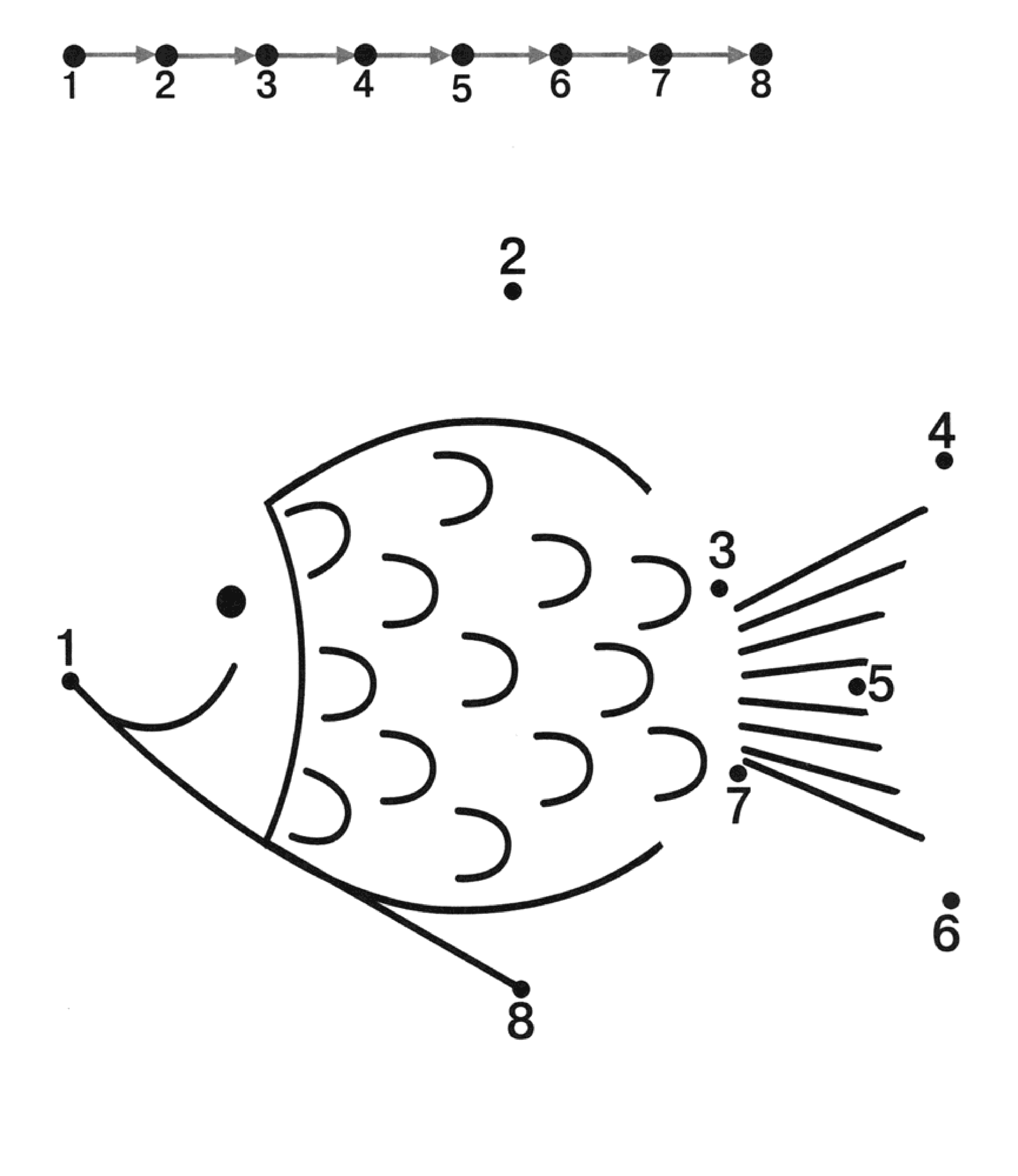 Рисование по точкам рыбы