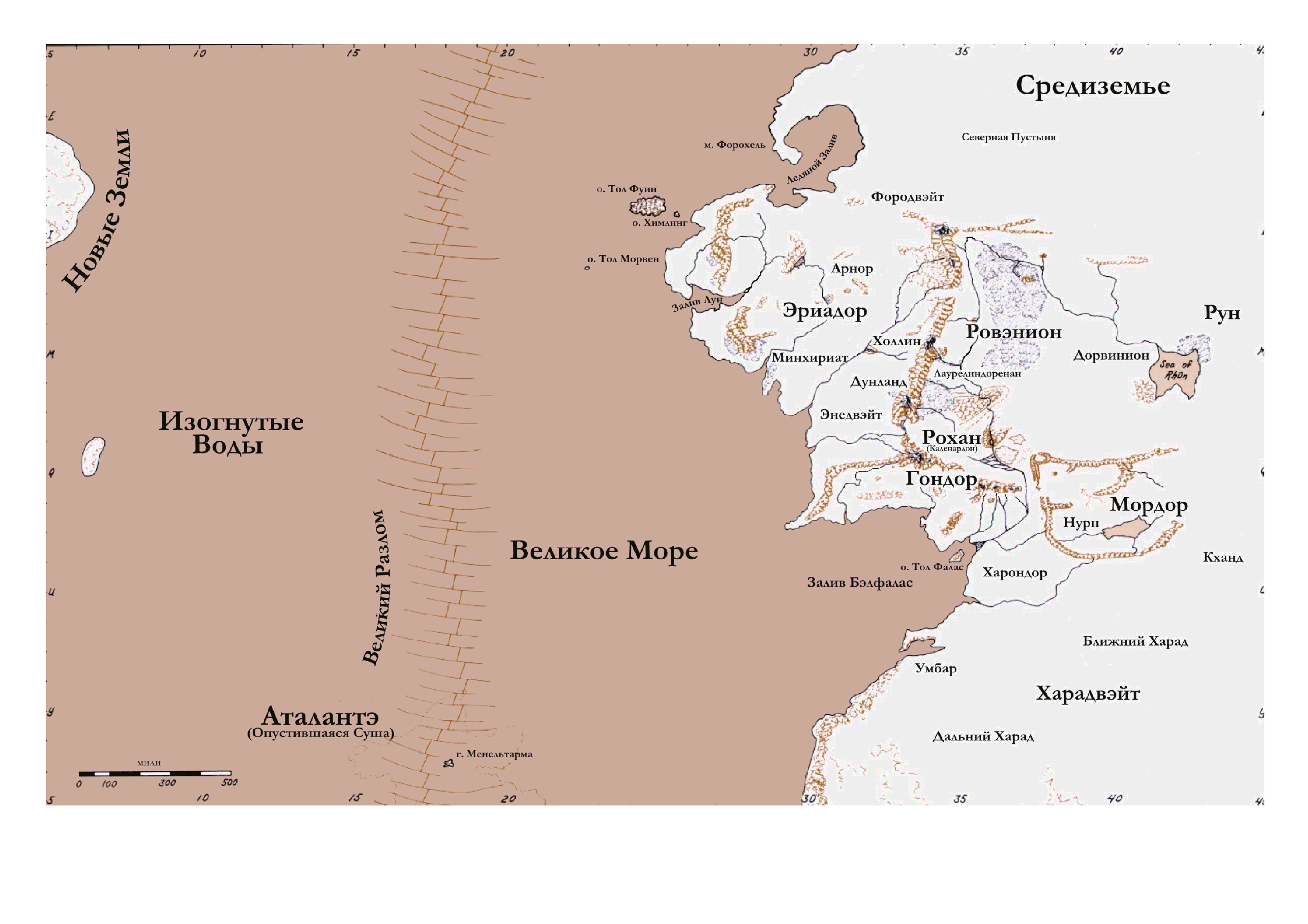 Самая подробная карта средиземья на русском